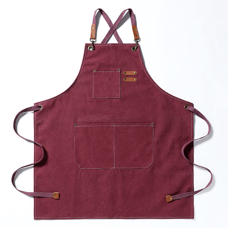 Thickened Canvas Jean Apron for Kitchen & Household Use - Multiple Colors