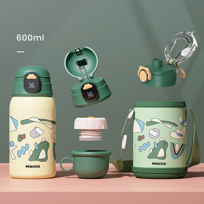 Children's Insulated Stainless Steel Water Cup with Bouncing Lid - 500-600ML