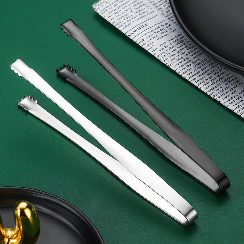 Stainless Steel Non-Slip Ice Tongs for Food & Kitchen Use