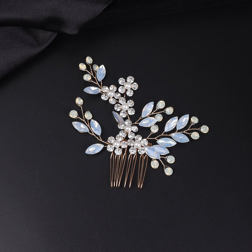 Women's Hair Comb - Crystal Pearl Styling, Multiple Colors