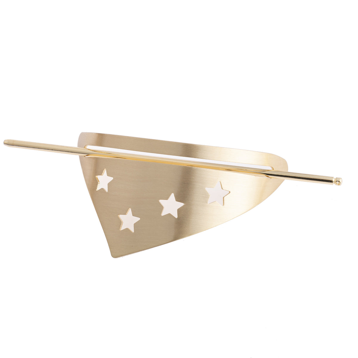 Geometric Metal Hair Clip - Brushed Finish