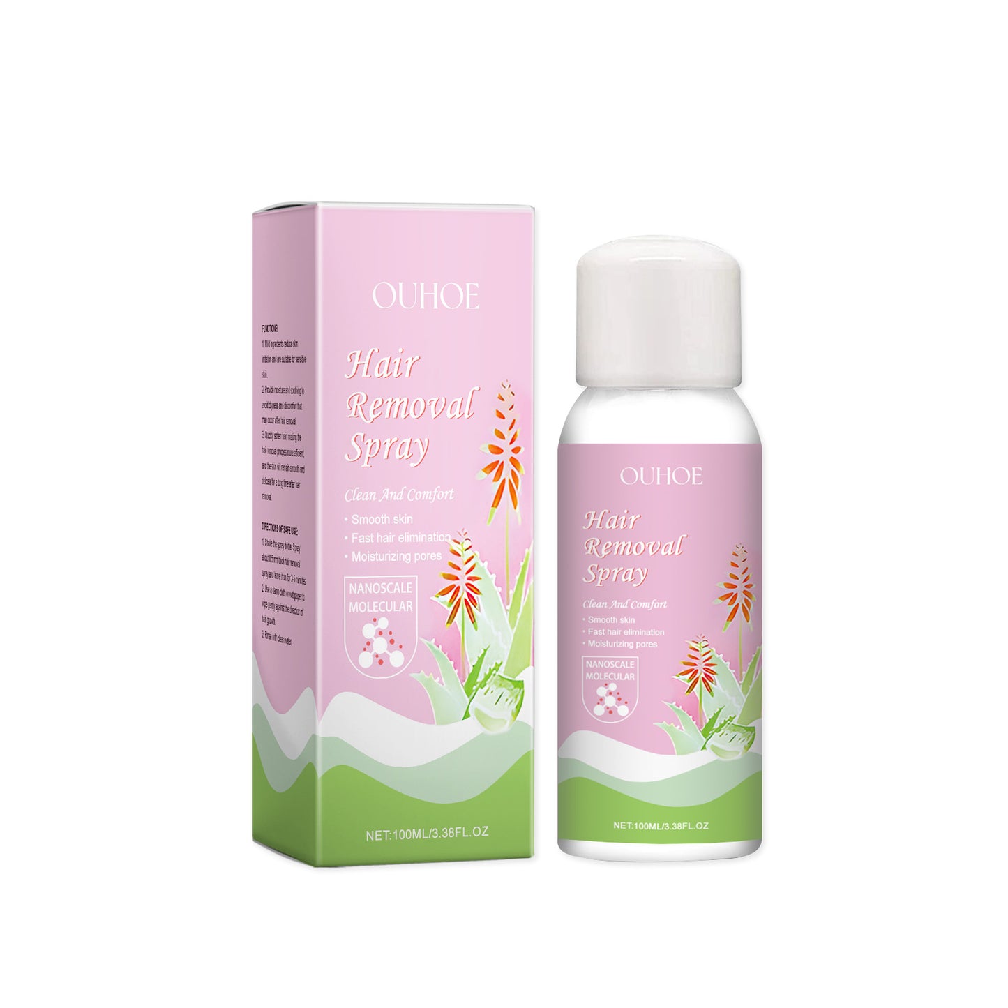 Gentle Hair Removal Mousse Spray - 100ml Painless Body Hair Remover