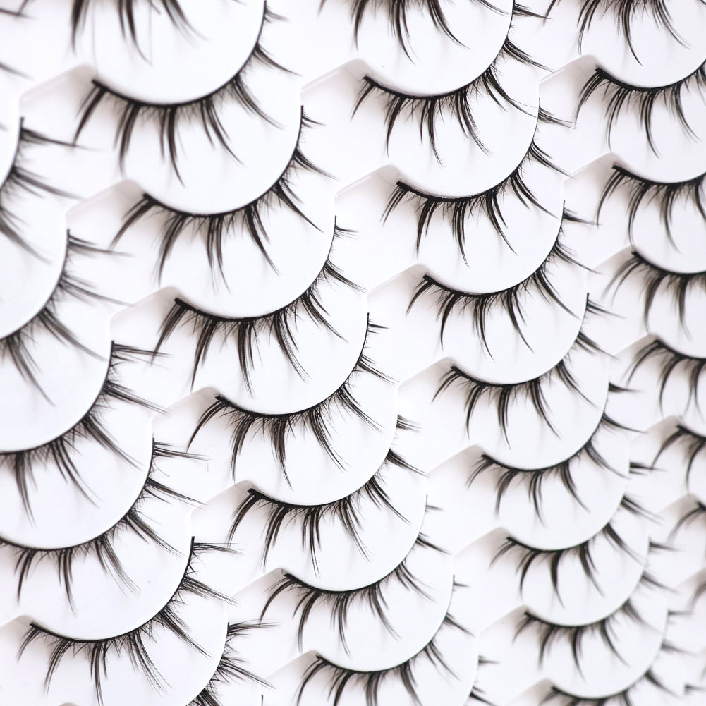 3D False Eyelashes - Multi-Layered Realistic Soft Lashes, Black