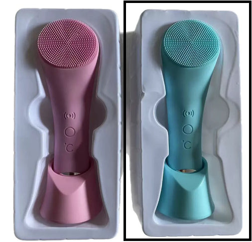 Facial Cleanser Vibration Heating Device 2-in-1 Electric Silicone
