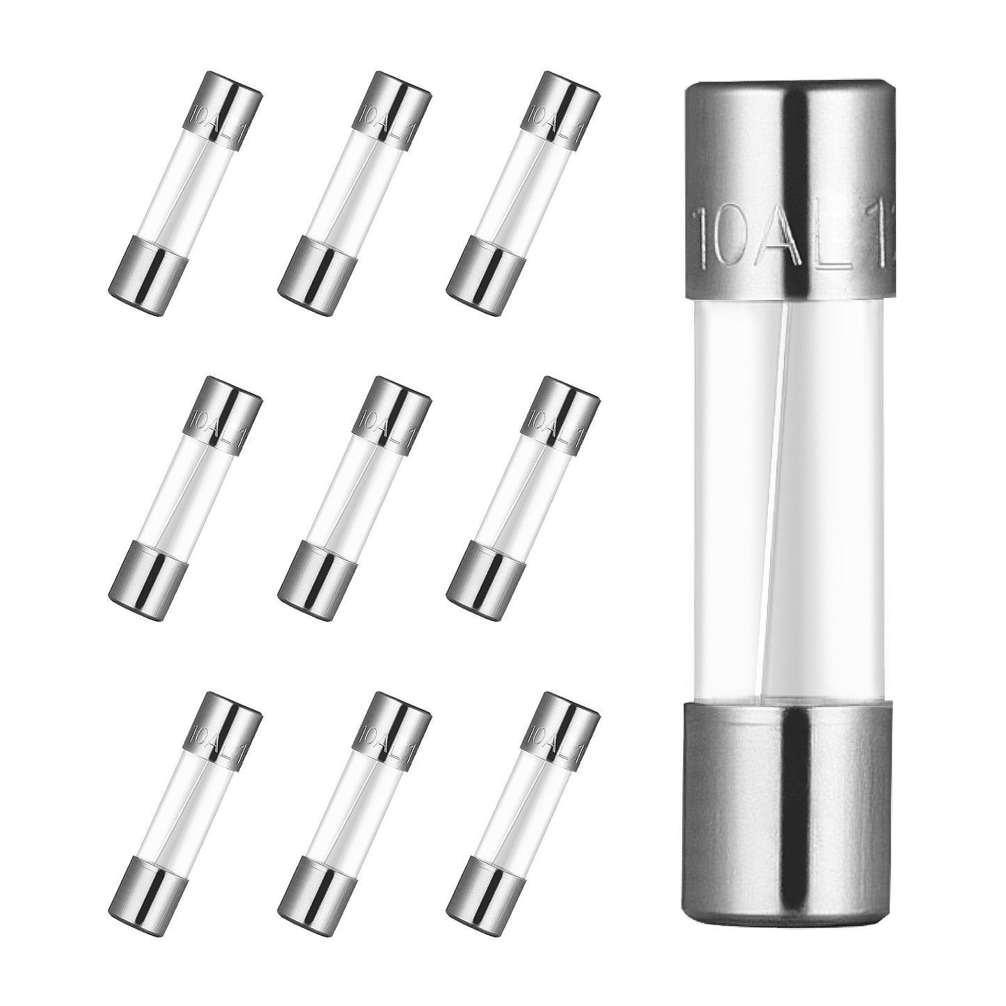 120 Pcs Glass Fuses Assortment Kit for Electronics - Fast-Blow 125V 5x20mm & 3.6x10mm