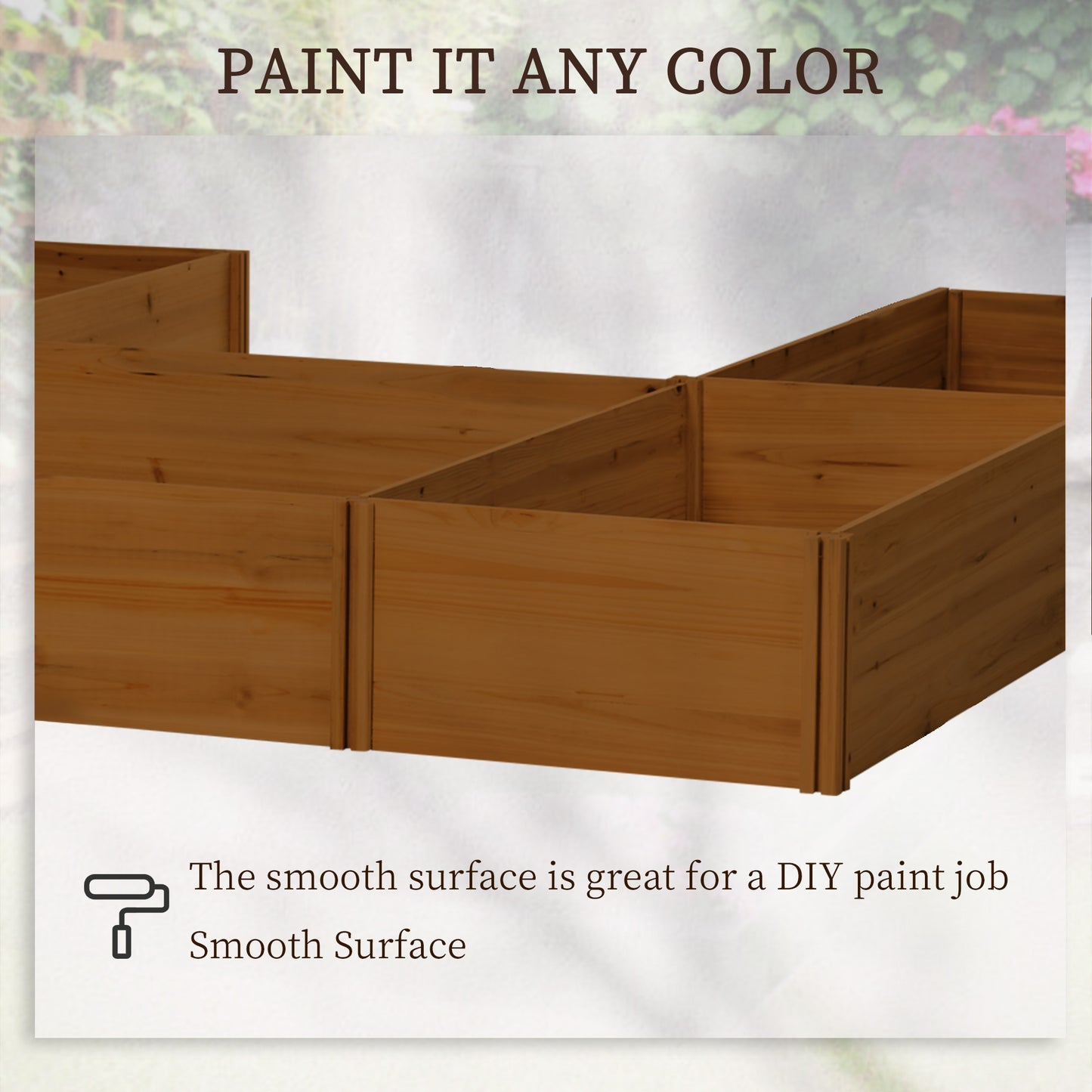 Large Wooden Raised Garden Bed Set of 5 for Outdoor Plants, Vegetables & Herbs