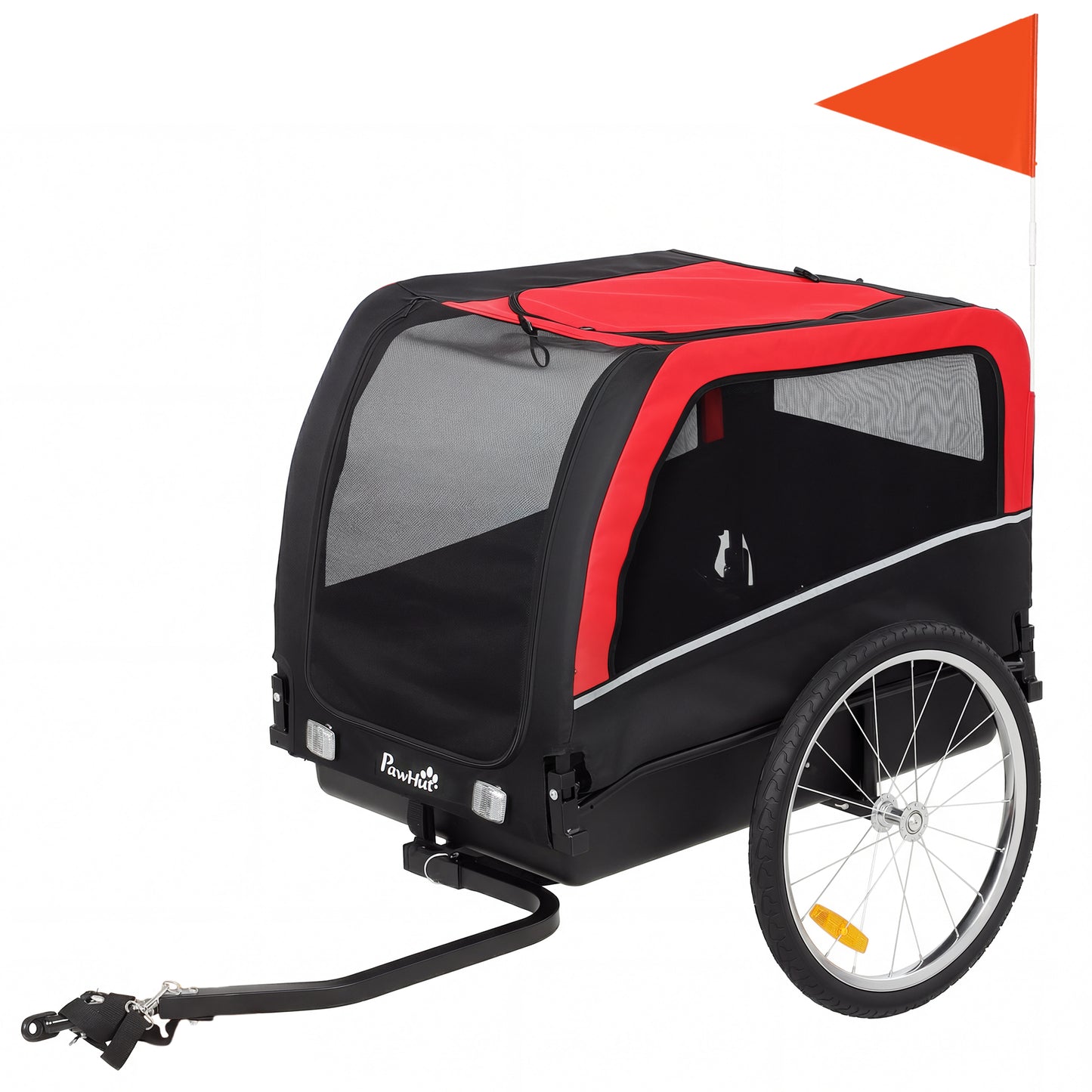 Dog Bike Trailer with 20-Inch Air Tires, Quick-Release Wheels & Safety Flag