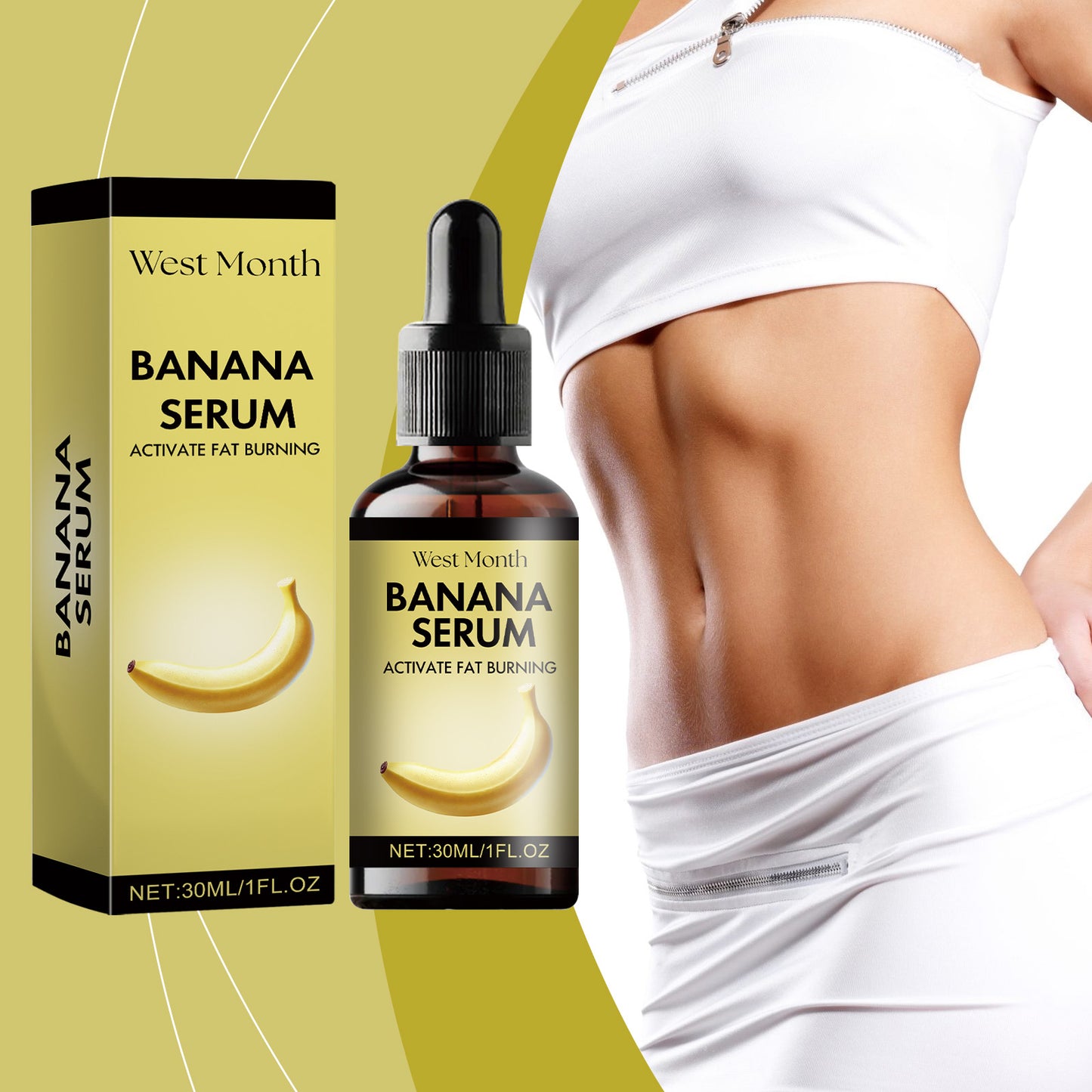 Banana Body Massage Oil with Ginger Extract - 30ml Firming Skin Treatment