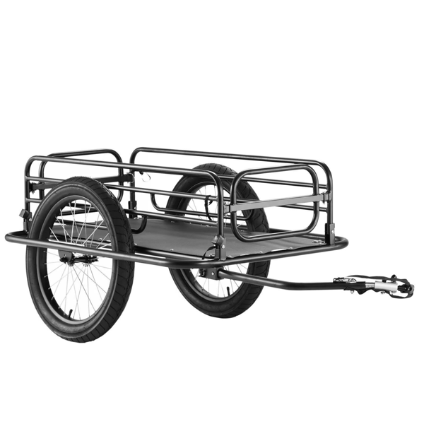 Heavy-Duty Bicycle Cargo Trailer 275 Lbs Capacity with Foldable Storage & Quick-Release Hitch
