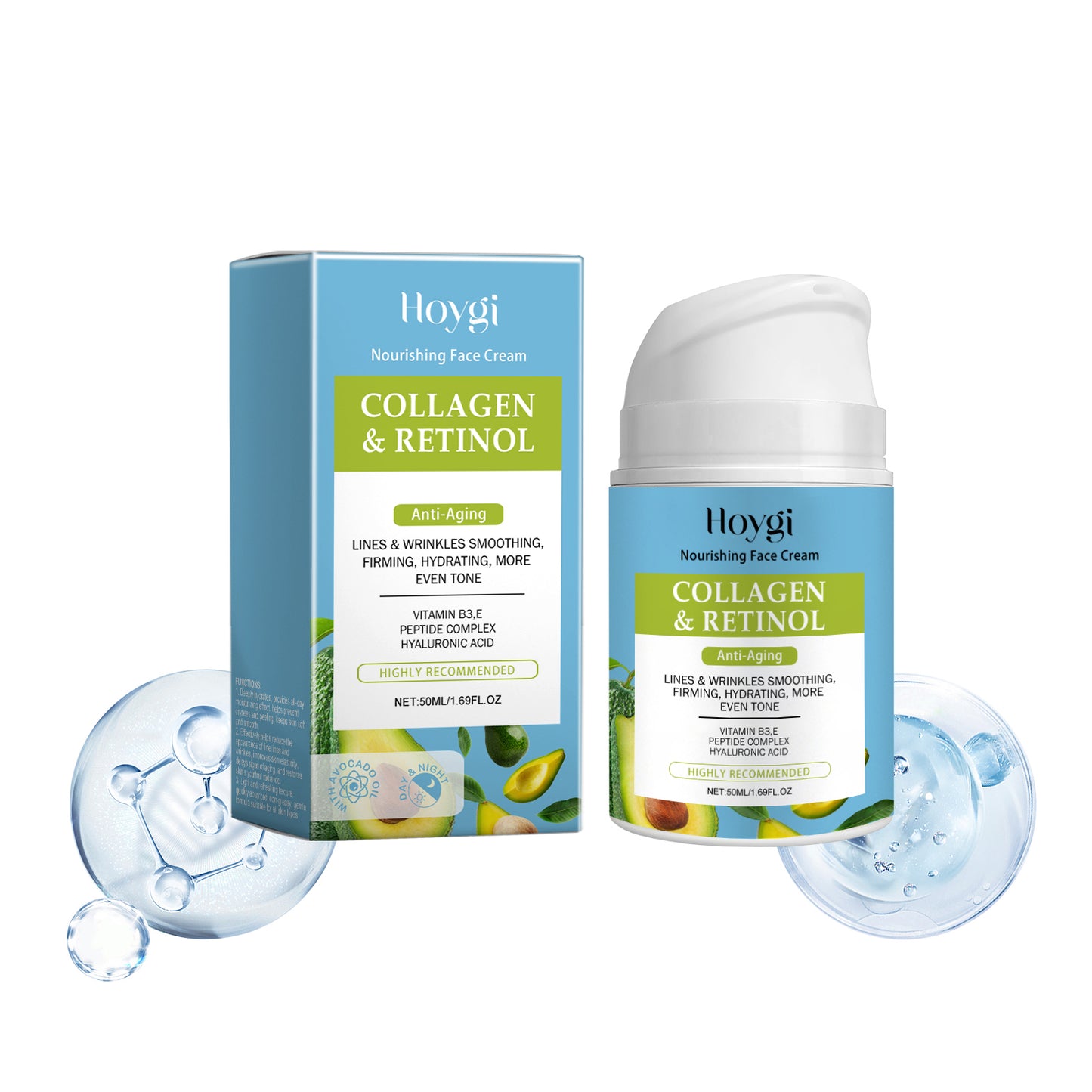 Collagen Facial Moisturizer with Hyaluronic Acid & Avocado Oil - 50ml