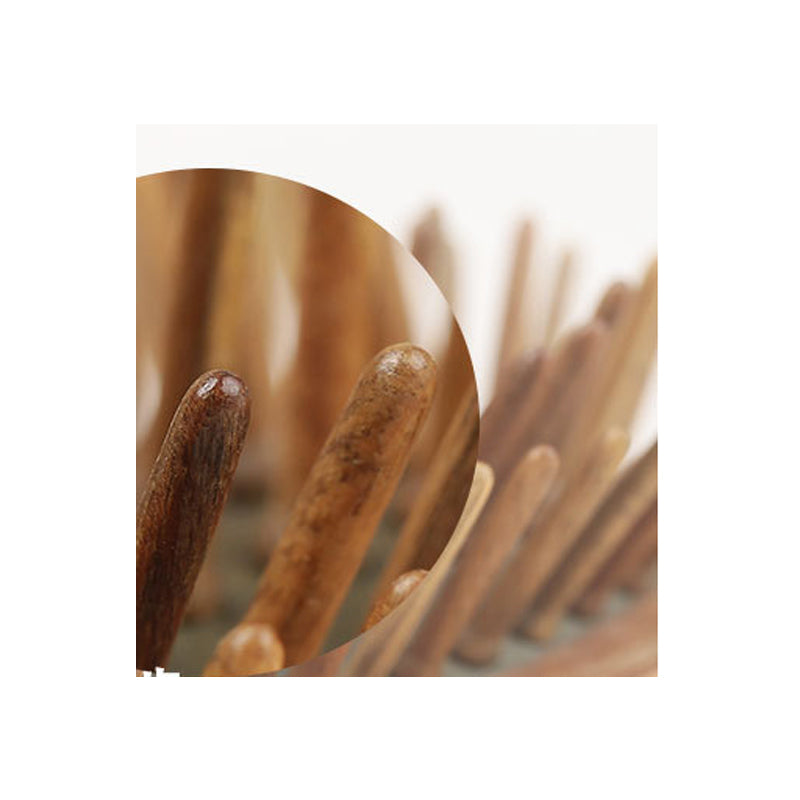 Natural Green Sandalwood Massage Comb - Scalp Massager & Wooden Hair Comb