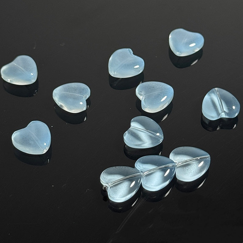 Love Peach Heart Glass Beads 12mm Handmade Jewelry Accessories