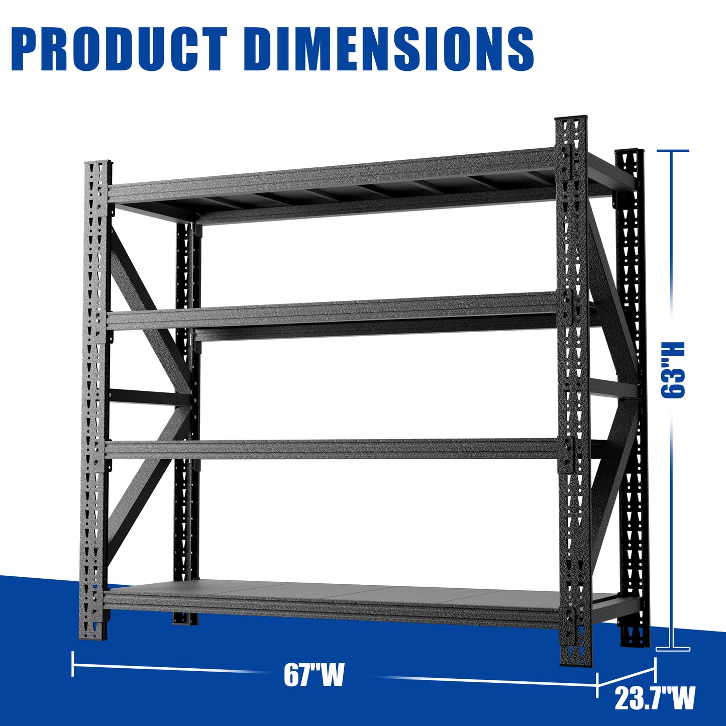 5000 Lbs Heavy Duty Garage Shelving, 4-Shelf Adjustable Metal Storage