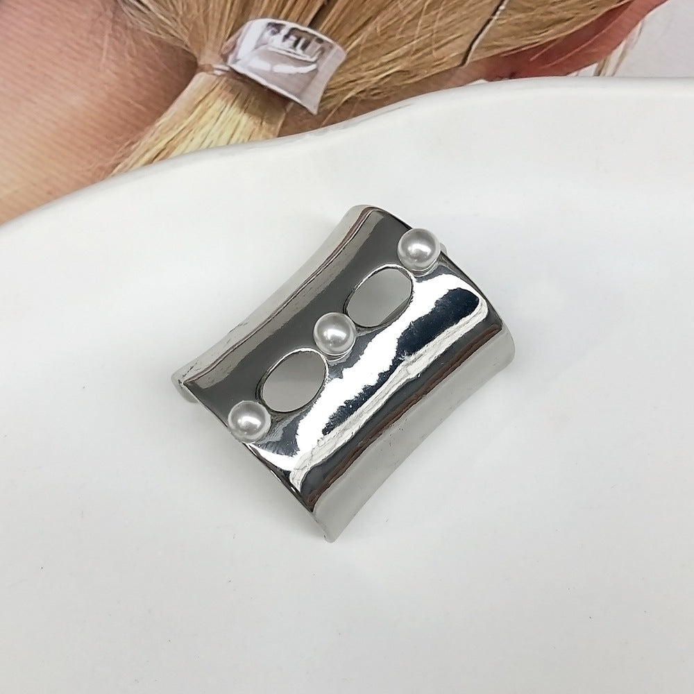 Pearl U-Shaped Hair Barrette - Alloy Hair Hook Clip