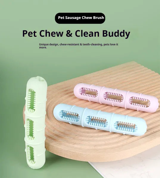 Dog Chew Toys for Teeth Cleaning, Plush Pet Sausage Chew Brush, Multiple Colors