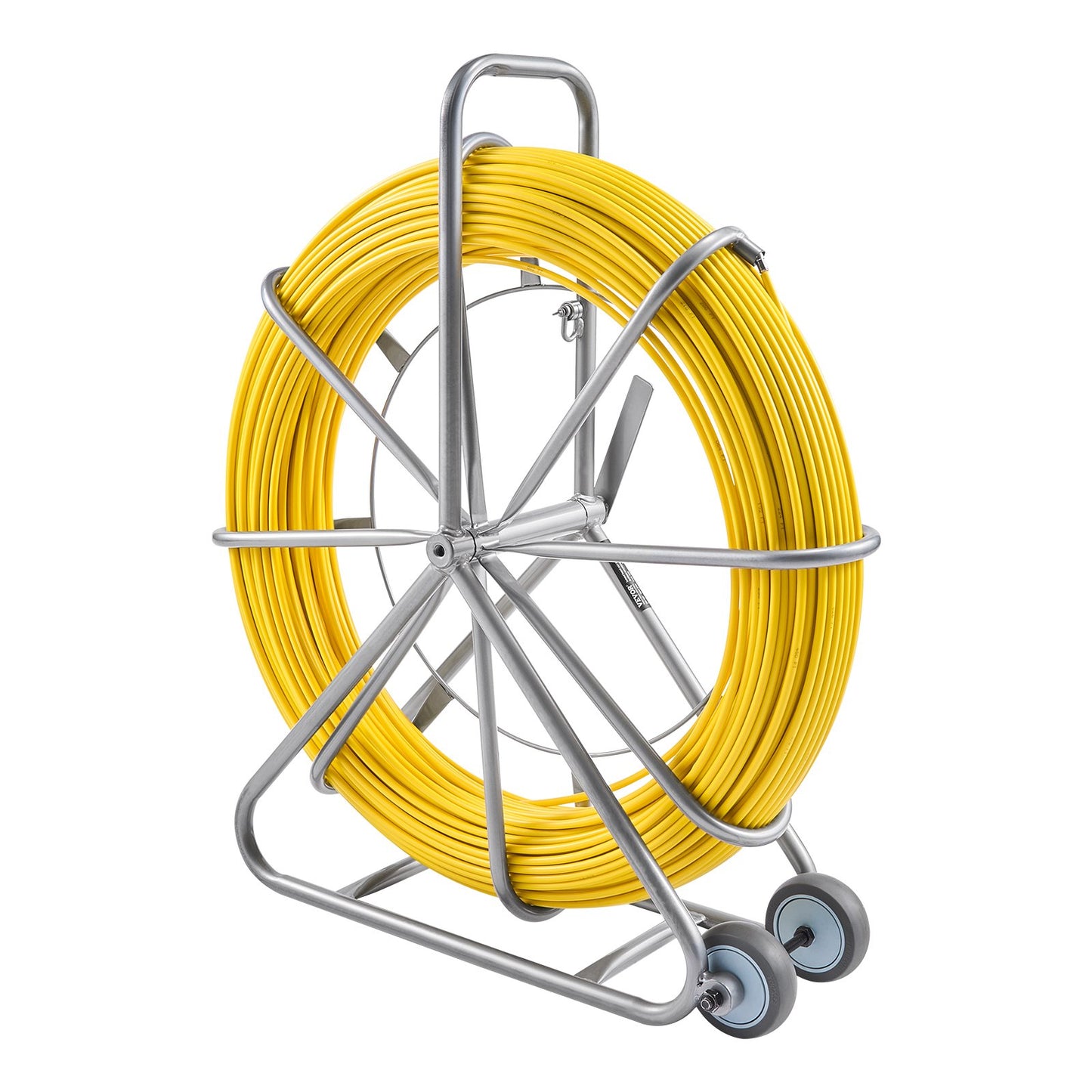Fiberglass Fish Tape Puller 656 Ft 5/16 In Wire Cable Duct Rodder Tool