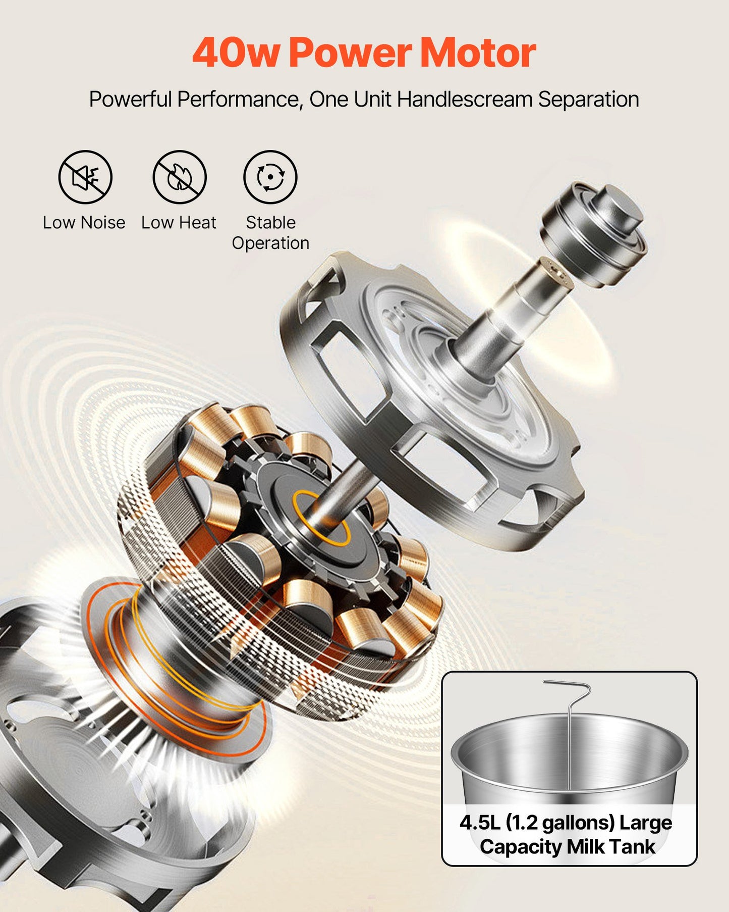 Electric Milk Cream Separator 60L/H Stainless Steel Dairy Skimmer 10500RPM