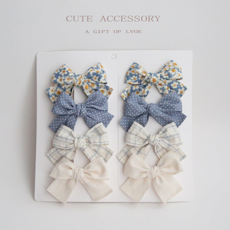 Children's Bow Hair Clips Set, 8-Piece