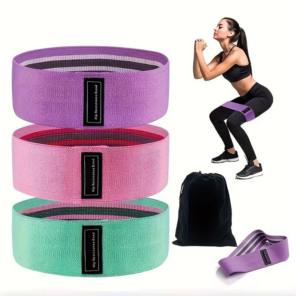 Resistance Loop Bands Set - 3 Elastic Bands for Home Fitness