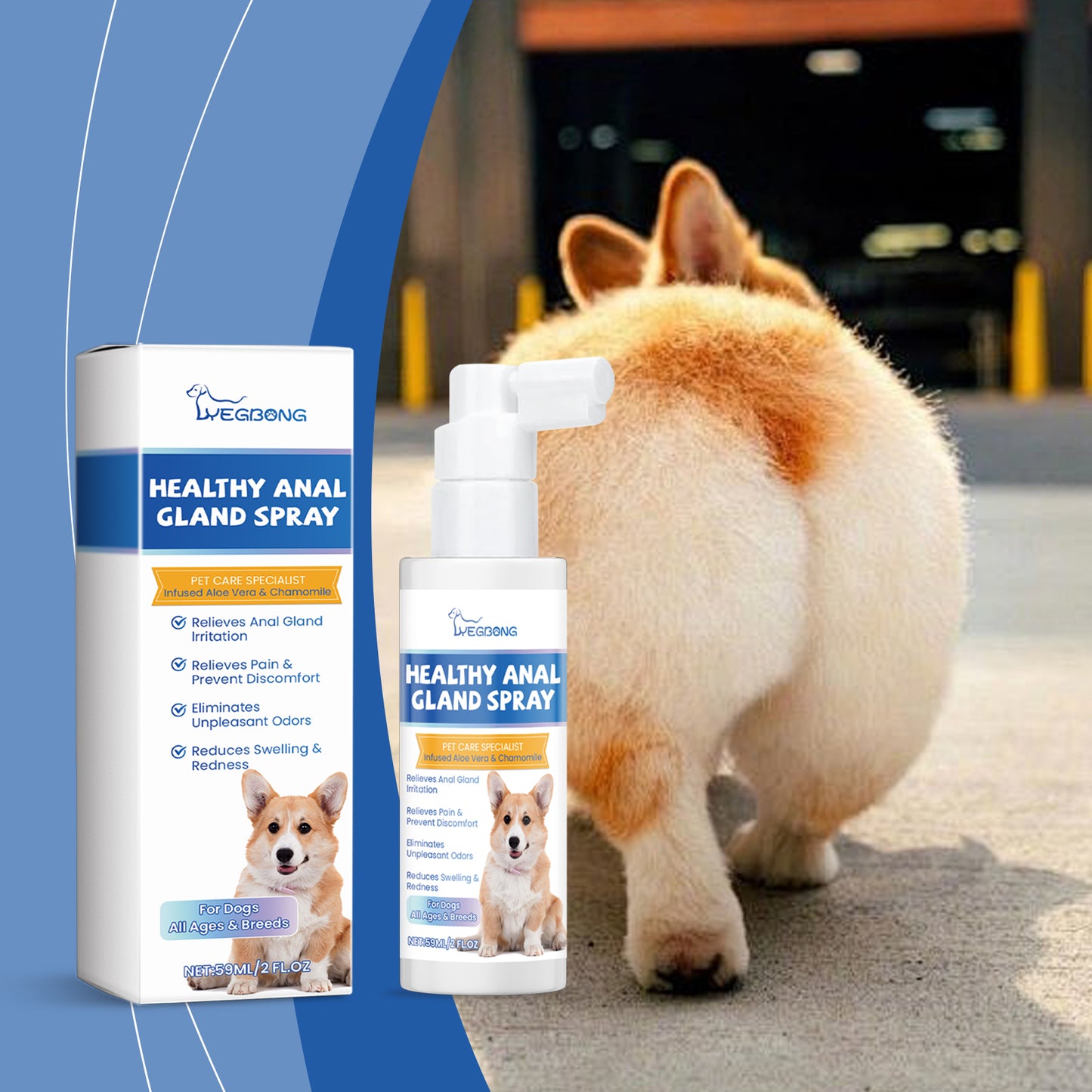 Dog Anal Gland Spray - Pet Gland Care Relief for Infection, Itching & Odor