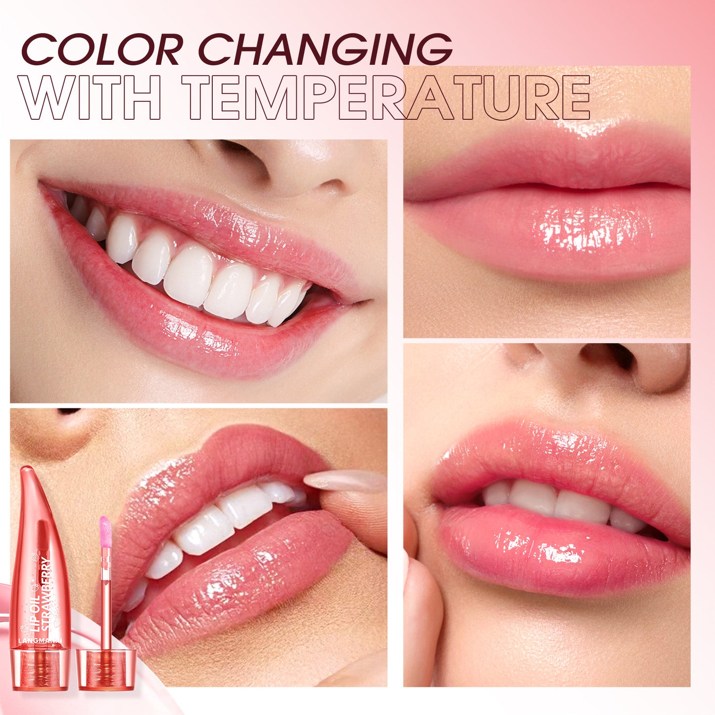 Strawberry Flavor Aloe Lip Gloss - Nourishing Moisturizing Lip Shine