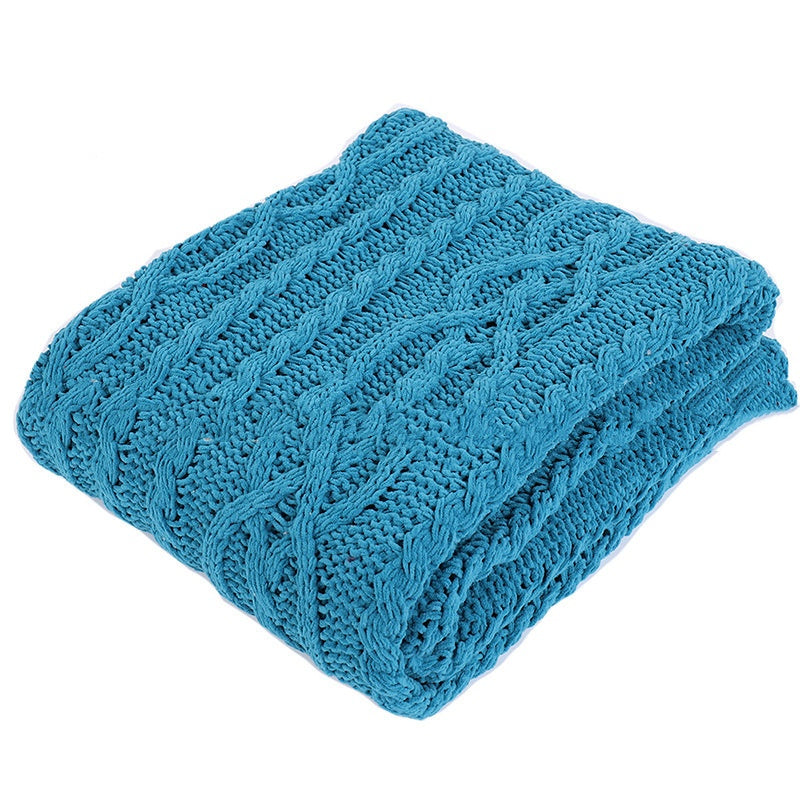 Heavy Weight Knitted Blanket - Thick Chenille Bed Cover for Home & Bedroom