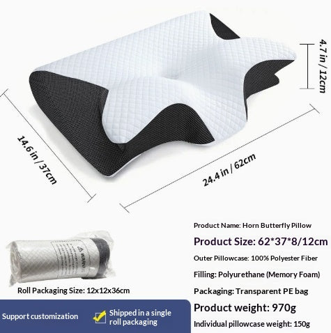 Butterfly-Shaped Memory Foam Pillow with Removable Cover for Home & Decor