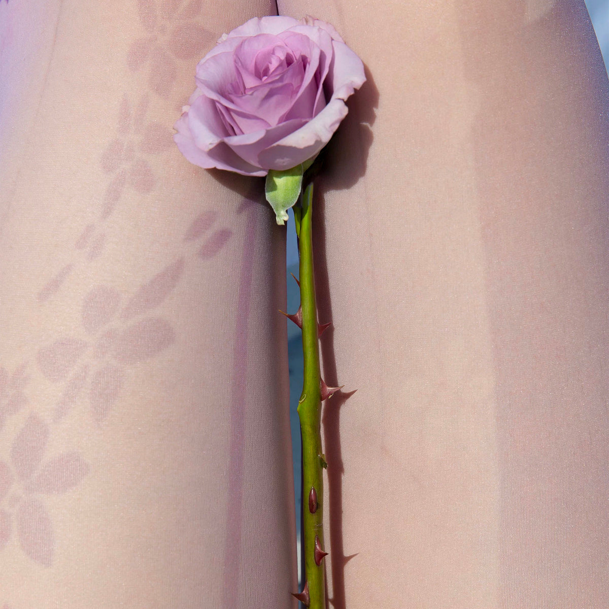 Purple Floral Silk Stockings for Women - Slimming and Shaping Tights
