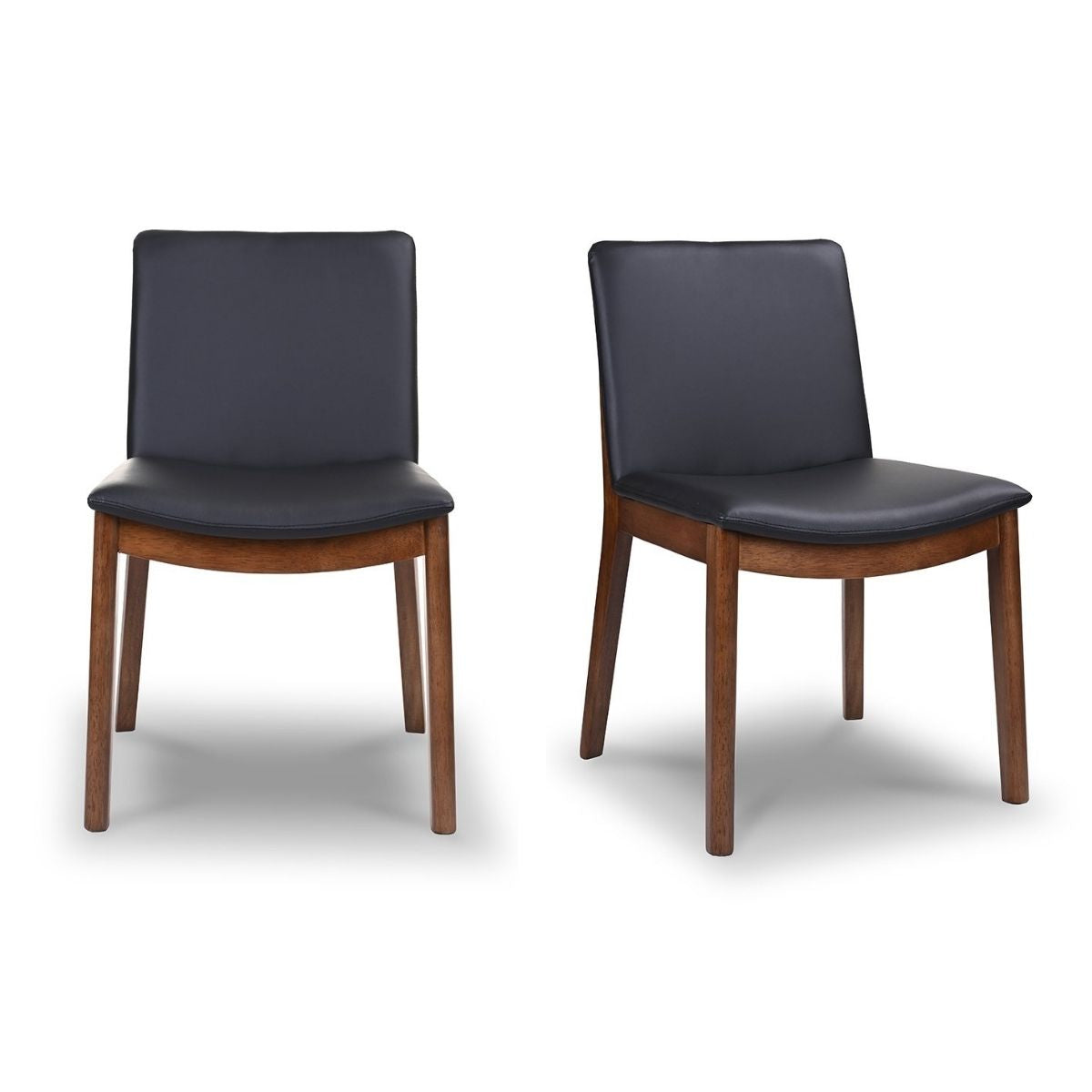Solid Wood Frame Laura Mid-Century Modern Dining Chair Set Of 2 In