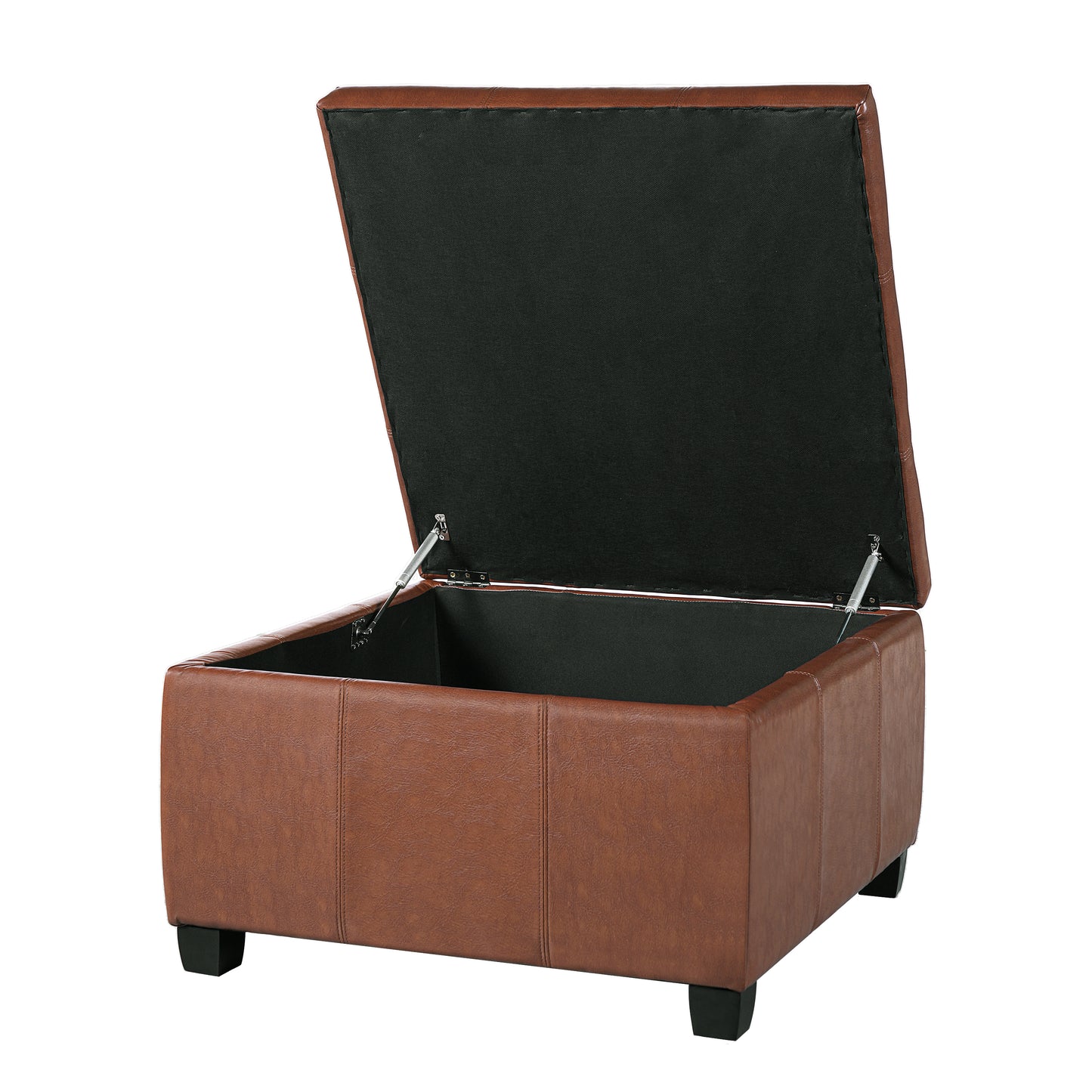 Richmond Storage Ottoman - Brown Faux Leather