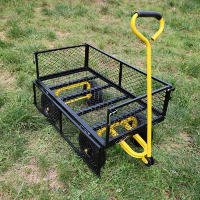 Garden Trolley Cart with Solid Wheels Multi-Functional Tool Cart for Yard and Farm Use