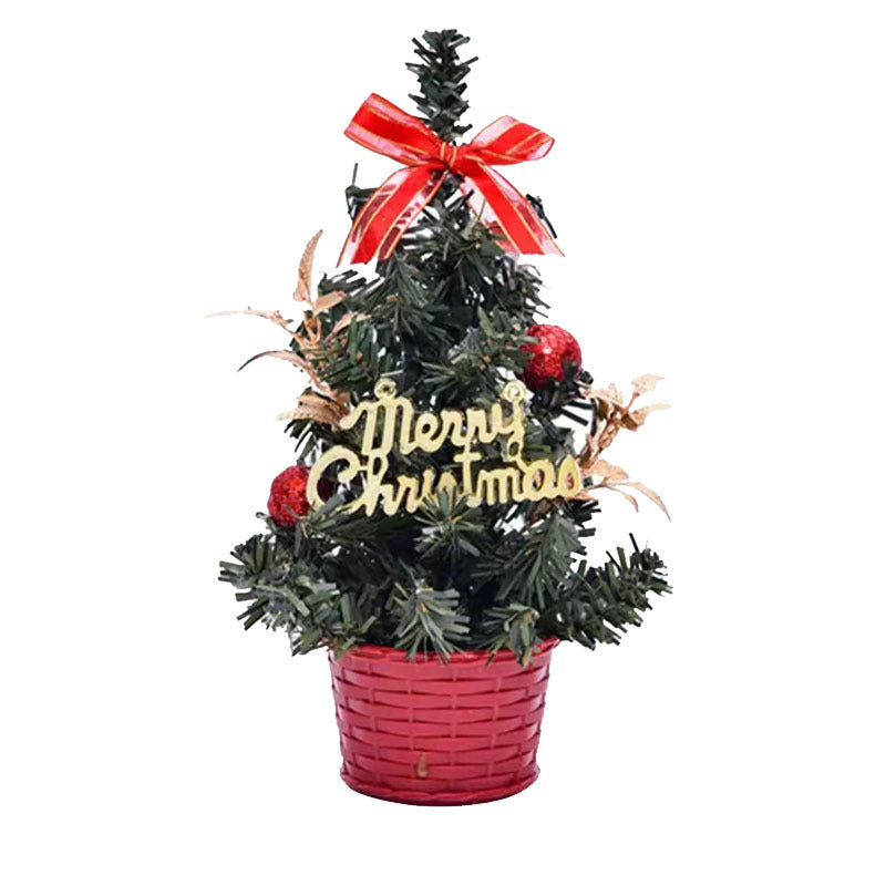 Mini Christmas Tree LED Lights Decoration - PVC Desktop Ornaments