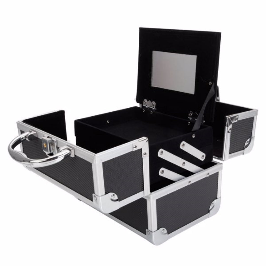 Portable Makeup Storage Bag with Mirror & Jewelry Compartment