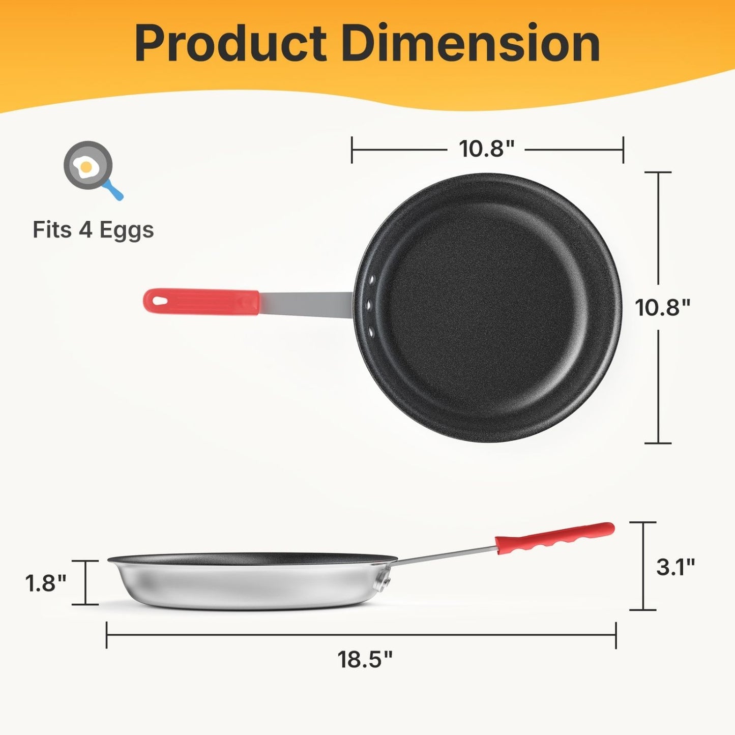 Ceramic Nonstick Frying Pan - Oven & Dishwasher Safe Skillet