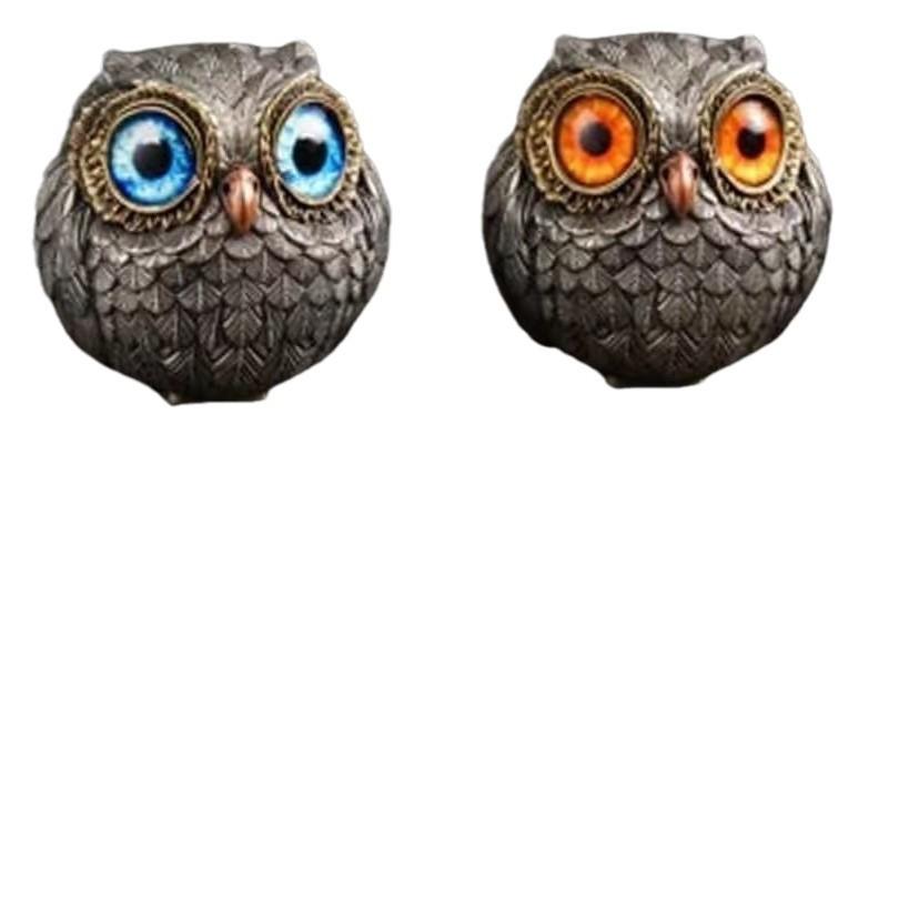 Owl-Shaped Wind Chime Home Decor Ornament - Metal Chinese Style