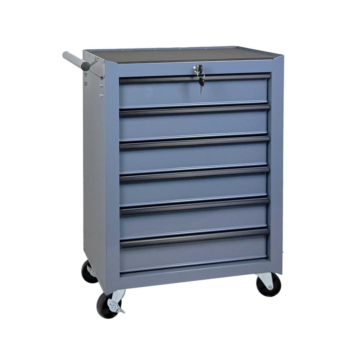 Rolling Metal Tool Chest with 6 Drawers - 20 Inch Steel Storage Cabinet, Grey