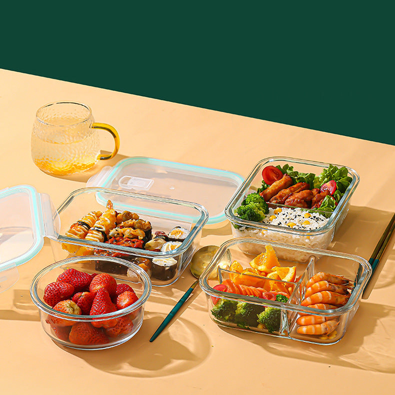 Glass Lunch Box Food Grade Sealed Container for Microwave Oven