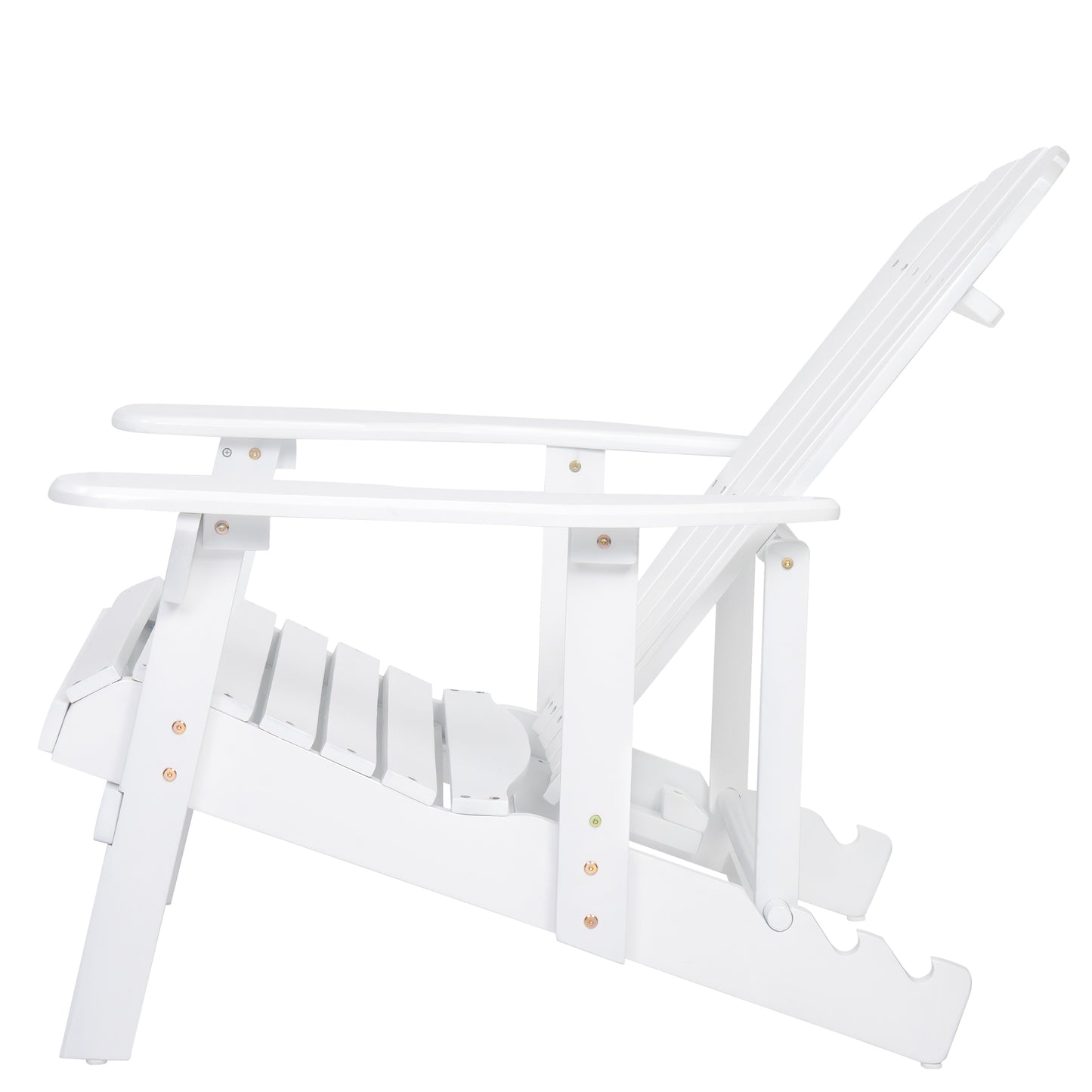White Acacia Wood Malibu Adirondack Chair - Rustic Outdoor Seating