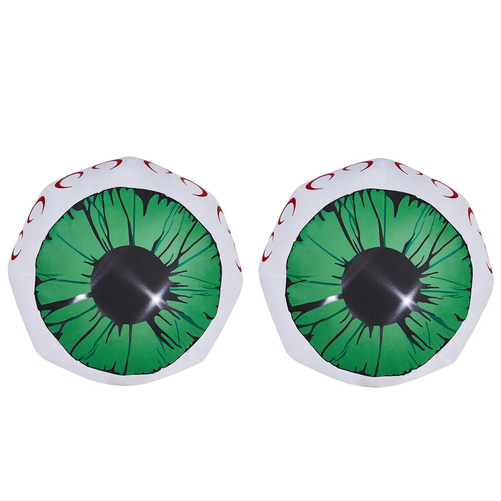 3FT Inflatable Light-Up Green Eyes Decoration - 2 Pack
