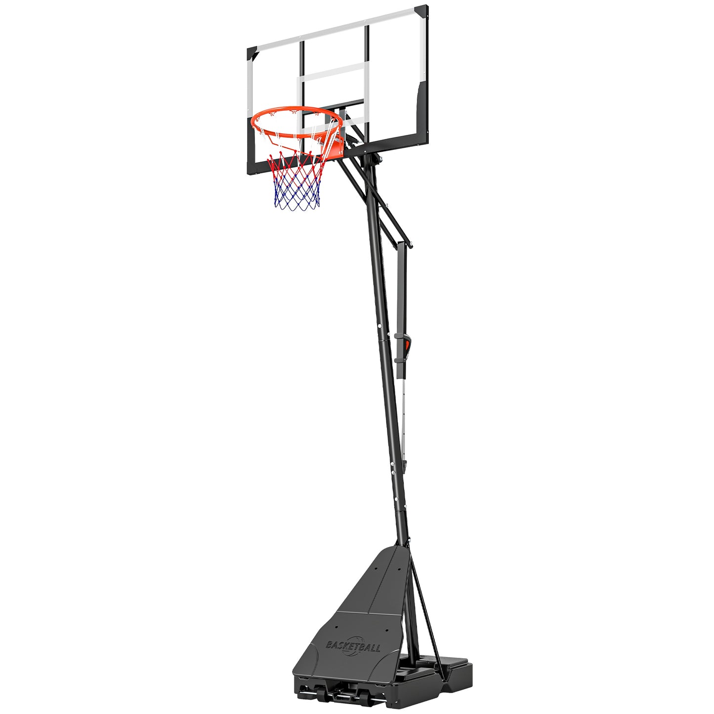 Adjustable Portable Basketball Hoop - 8-10ft Height, 47" Backboard