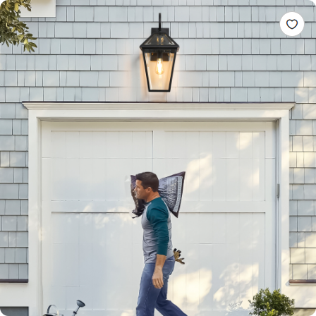 21-inch Outdoor Wall Lantern Light Pack - Black Metal & Clear Glass Sconce for Porch Garden