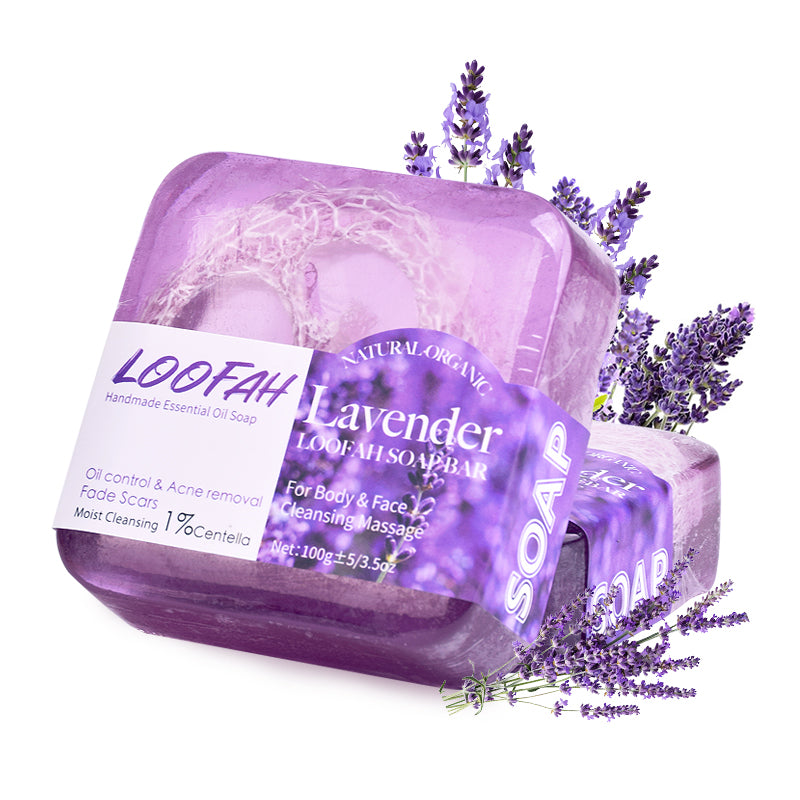 Lavender Loofah Soap Bar 100g Natural Body Care for Sensitive Skin