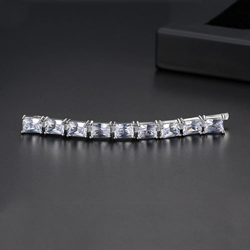 Zircon Bobby Hair Clip - Square Design