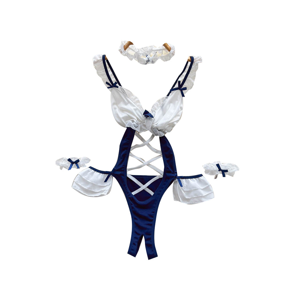 Women's Maid Costume Set with Accessories - Customizable Colors & One Size
