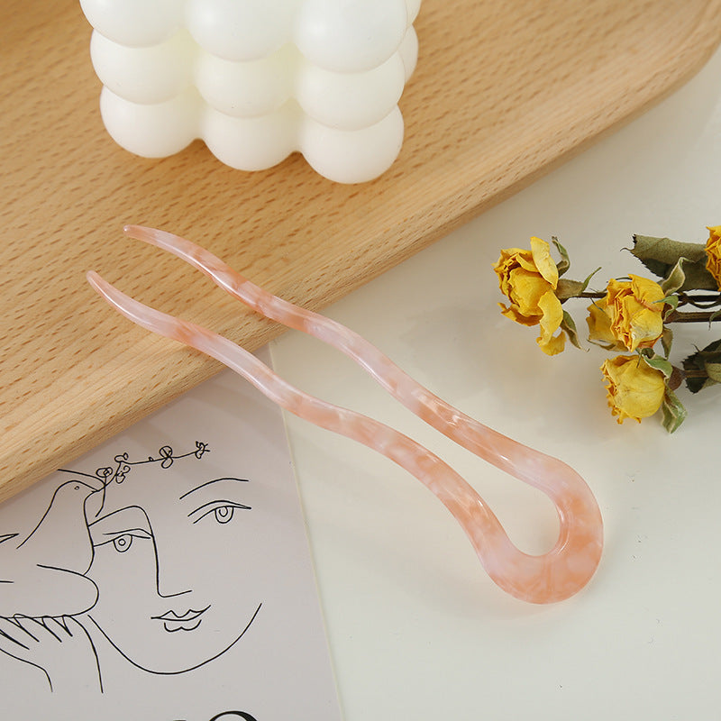 Acetate U-Shaped Hairpin - Korean Style