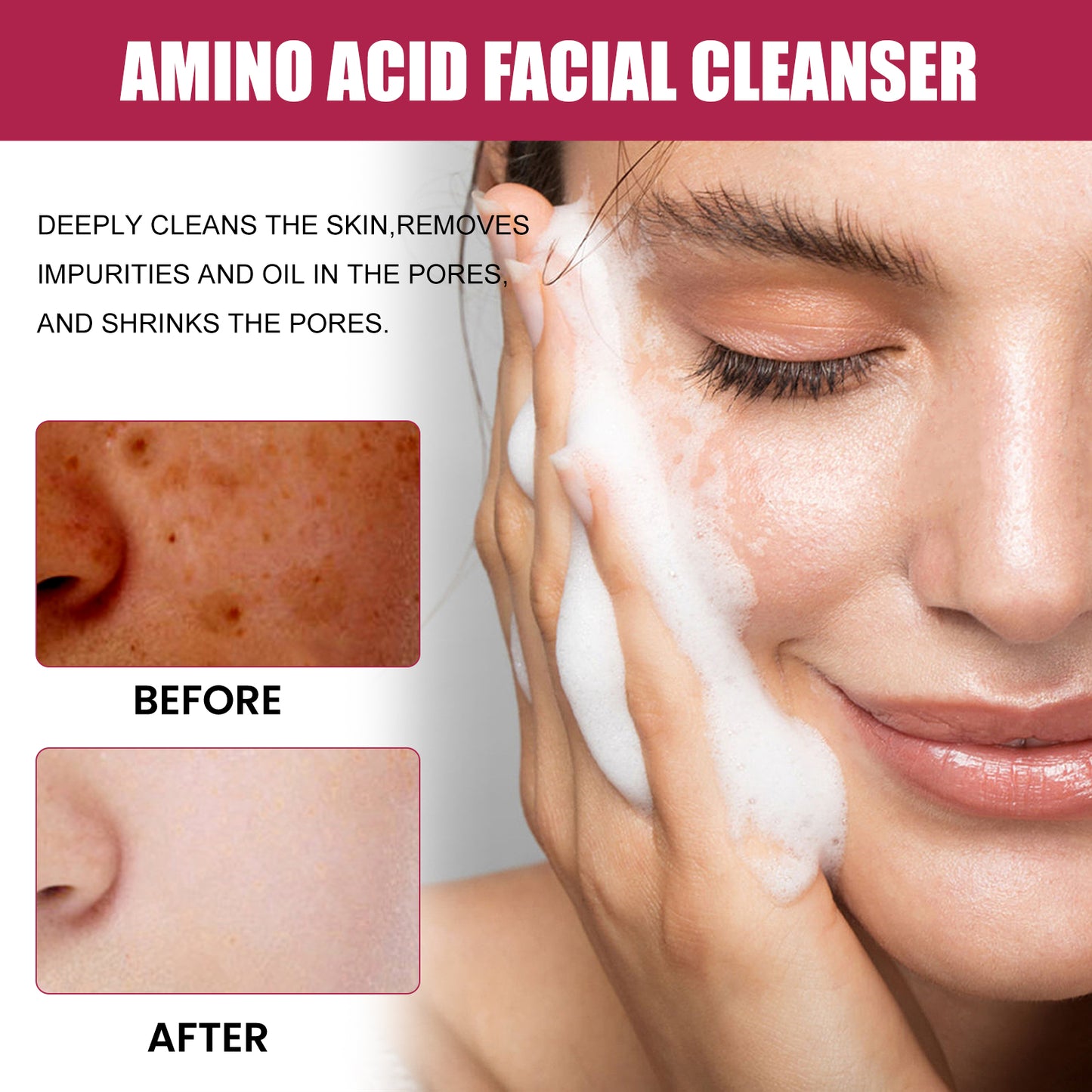 Amino Acid Facial Cleanser - Hydrating & Pore Cleansing Face Wash
