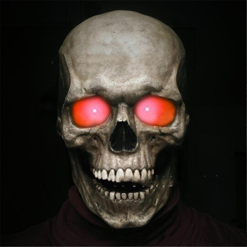Halloween Skull Mask with Movable Mouth and Glow - Gothic Costume Accessory