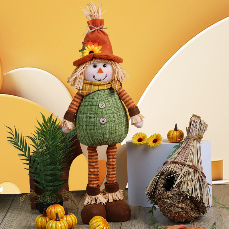 Thanksgiving Harvest Season Decorations Maple Leaf Sunflower Straw Hat Decor