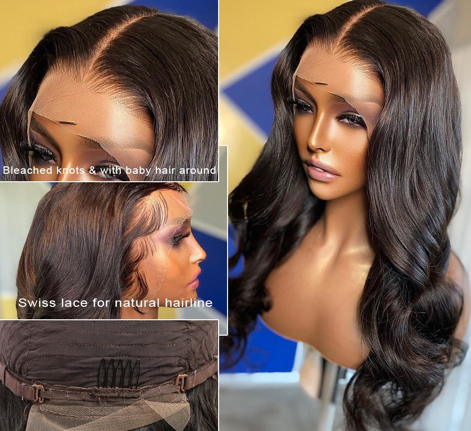 Body Wave Lace Front Wig for Black Women - Human Hair, Medium Length