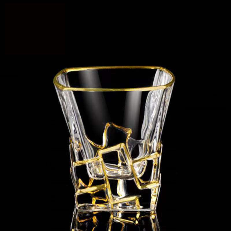 European Style Classic Whiskey Glass Thickened Irregular Wine Glass 201-300ml